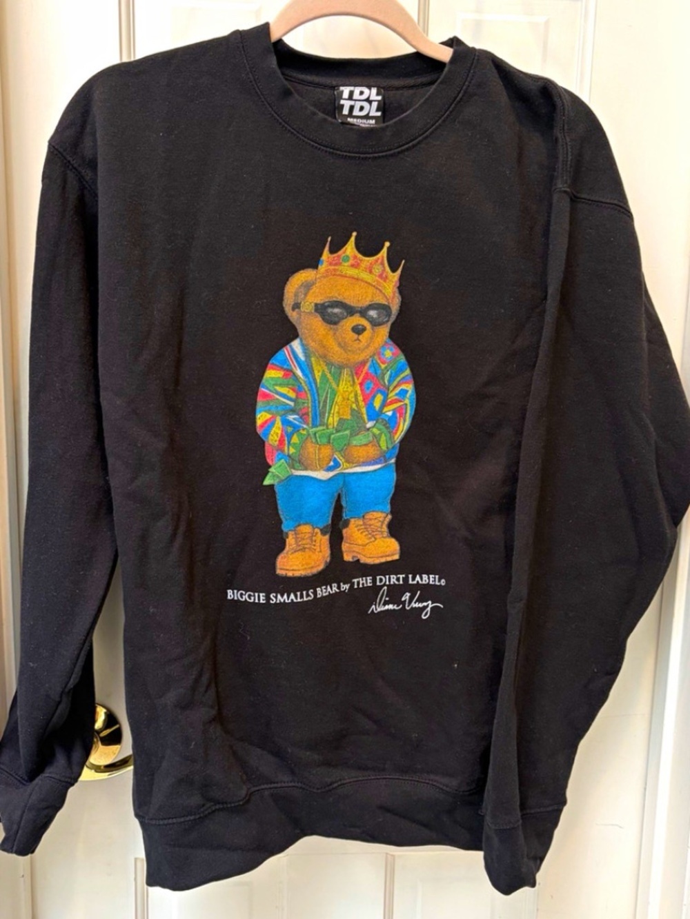 TDL The Dirt Label Graphic Print Crew Neck Sweatshirt Biggie Smalls Men’s Medium